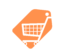 orange minimalist happy shop cart logo